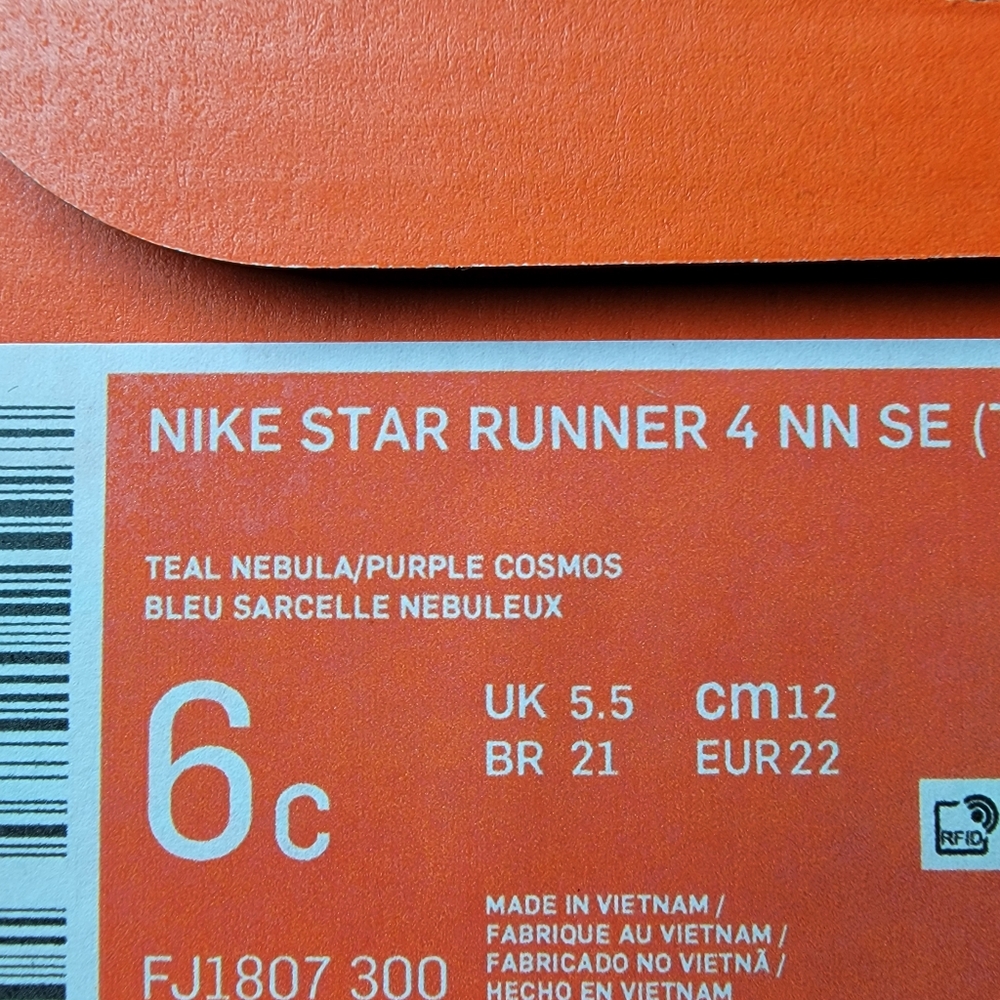 Nike Star Runner 4 Teal Purple Cosmo Baby Toddler Boy Girl Size 6C With Box - Picture 9 of 10